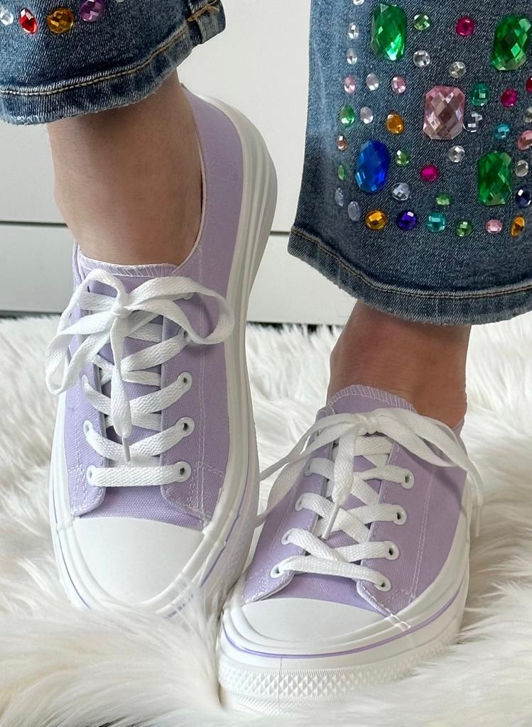 Cloth sneaker "Cleo" - lilac-white