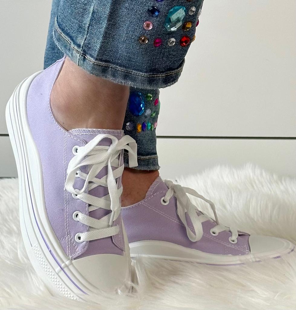 Cloth sneaker "Cleo" - lilac-white