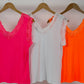2nd Choice Top with Lace Details - neon orange