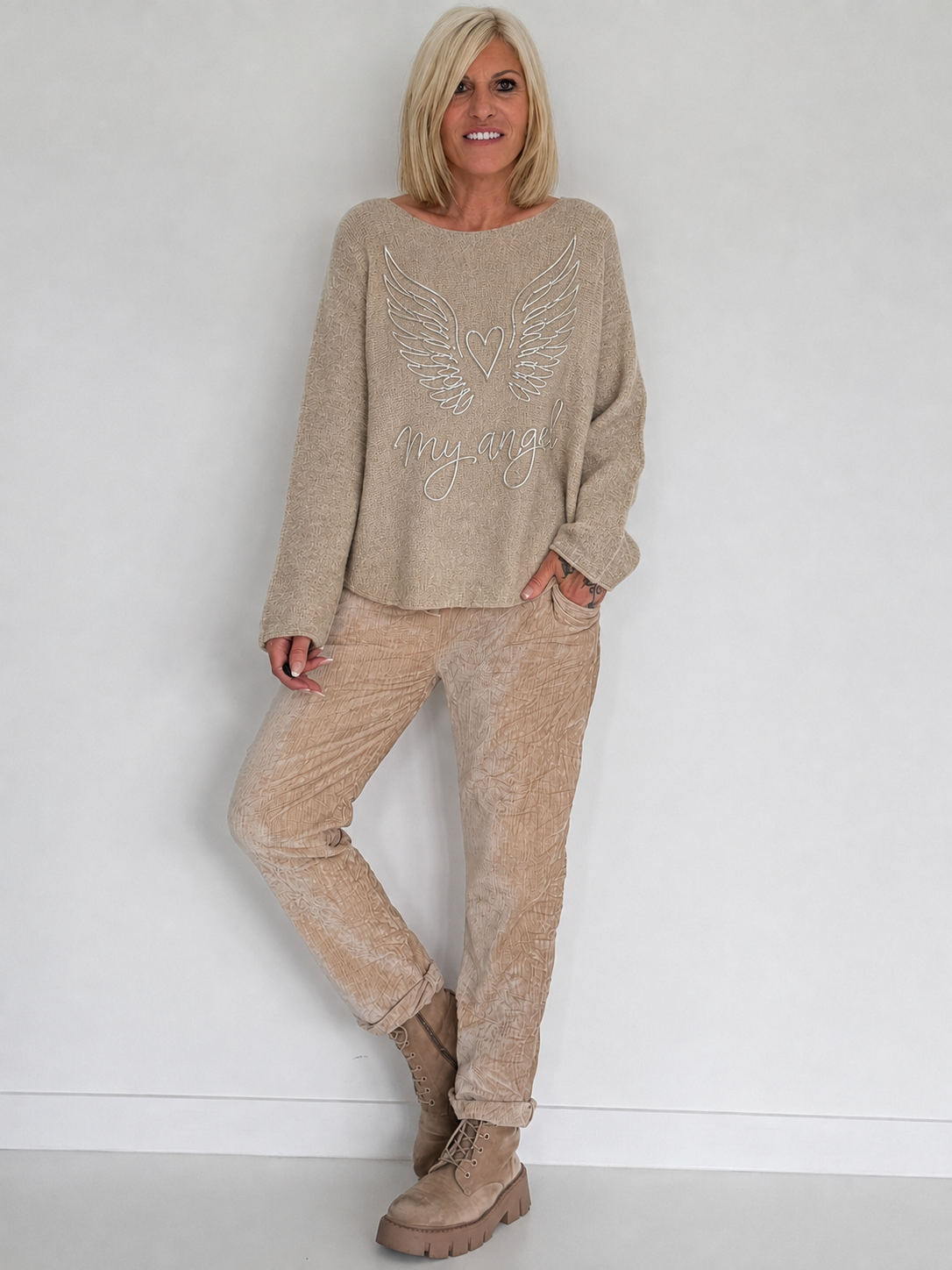 Weicher Pullover My Angel - beige