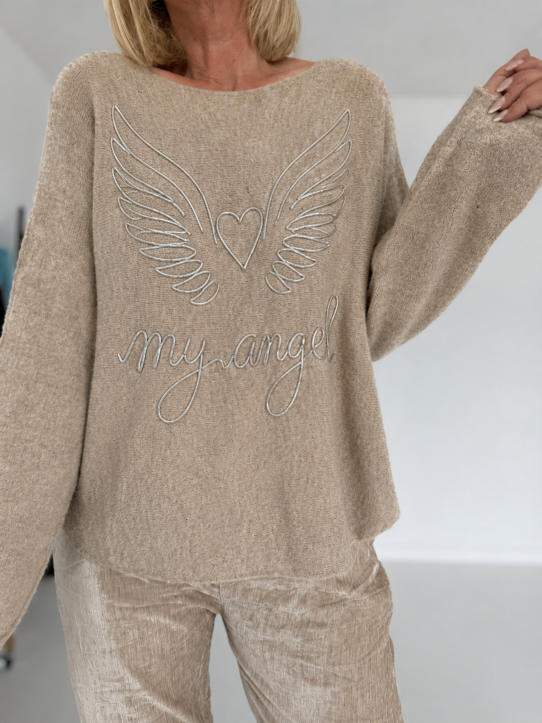 Weicher Pullover My Angel - beige