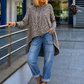 Lässiger Leo Long Hoodie mit Daumenloch - taupe