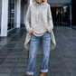 Lässiger Leo Long Hoodie mit Daumenloch - beige
