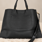 Tasche in Lederoptik mit Twist Lock Verschluss - schwarz