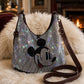 Stylish bag with rhinestone details - mocha-silver