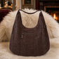 Stylish bag with rhinestone details - mocha-silver