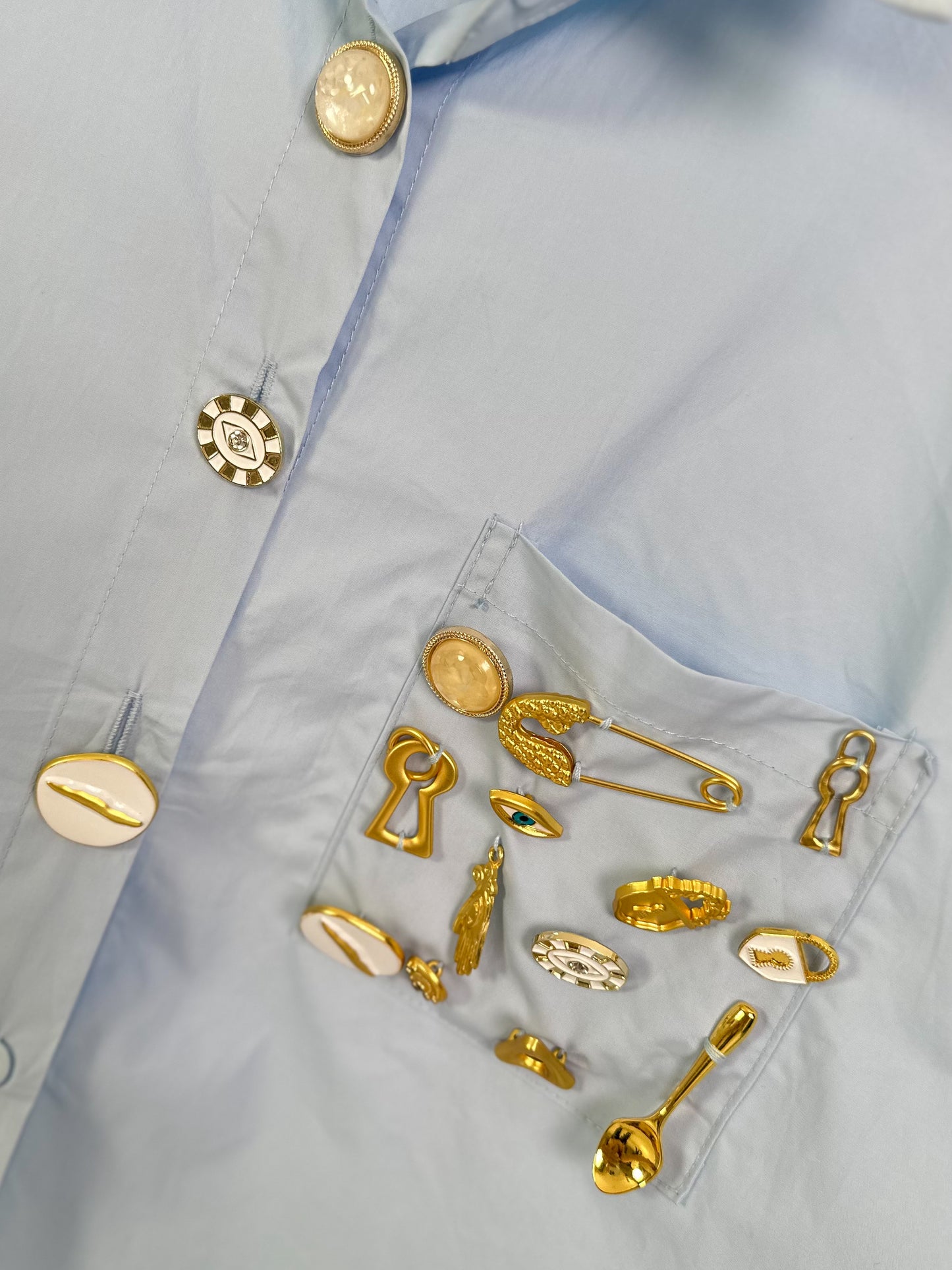 Blouse model "Signature Charm" - light blue