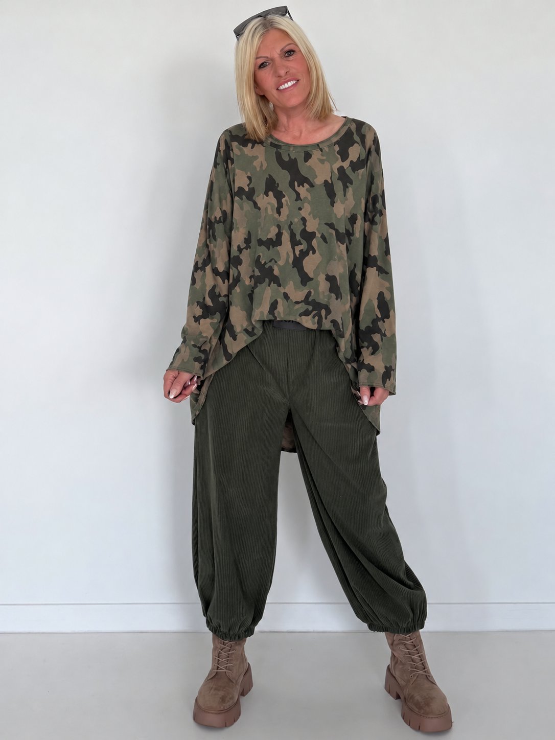 Shirt im Allover-Camouflage-Look - oliv-mehrfarbig