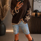 Sweatshirt mit trendigen Leo Sternenelementen - mokka