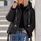 Daunenjacke mit Kapuze - schwarz
