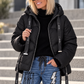 Daunenjacke mit Kapuze - schwarz