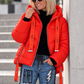 Daunenjacke mit Kapuze - orange