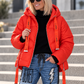 Daunenjacke mit Kapuze - orange