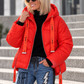 Daunenjacke mit Kapuze - orange
