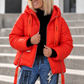 Daunenjacke mit Kapuze - orange