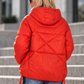 Daunenjacke mit Kapuze - orange