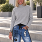Weicher Pullover mit Stehkragen - grau