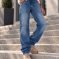 Ballonjeans mit großen Taschen - denim