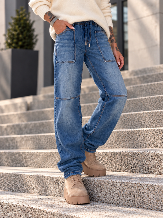 Ballonjeans mit großen Taschen - denim