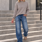 Weicher Pullover mit Stehkragen - taupe