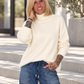 Weicher Pullover mit Stehkragen - creme