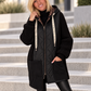 Oversized jacket in a mixed material design - black