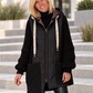 Oversized jacket in a mixed material design - black