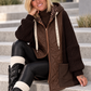 Oversized jacket in a material mix - mocha