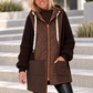 Oversized jacket in a material mix - mocha