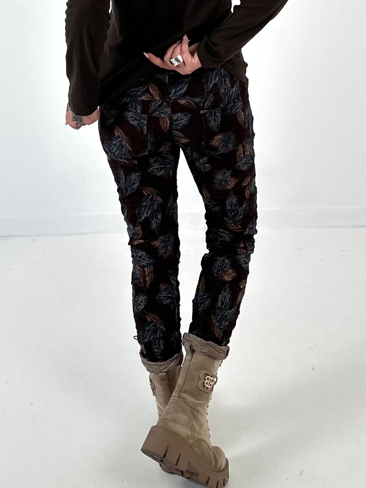 Babycord broek model "Soft Motion 3" - mokka-multicolor