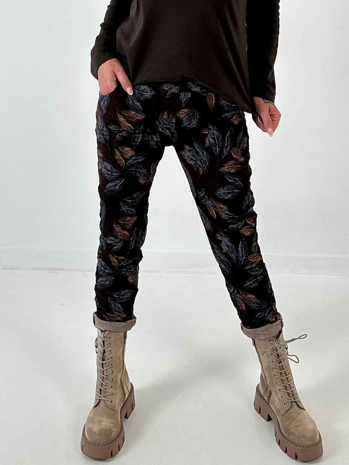 Babycord broek model "Soft Motion 3" - mokka-multicolor