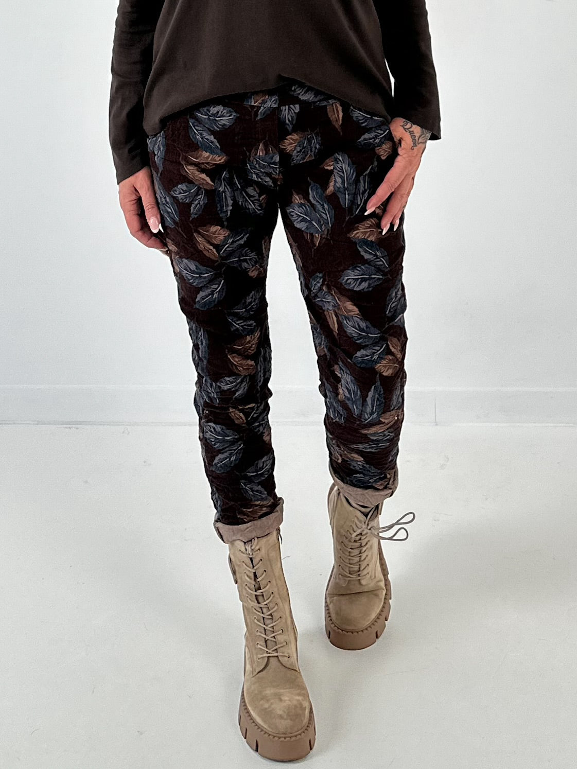 Babycord broek model "Soft Motion 3" - mokka-multicolor