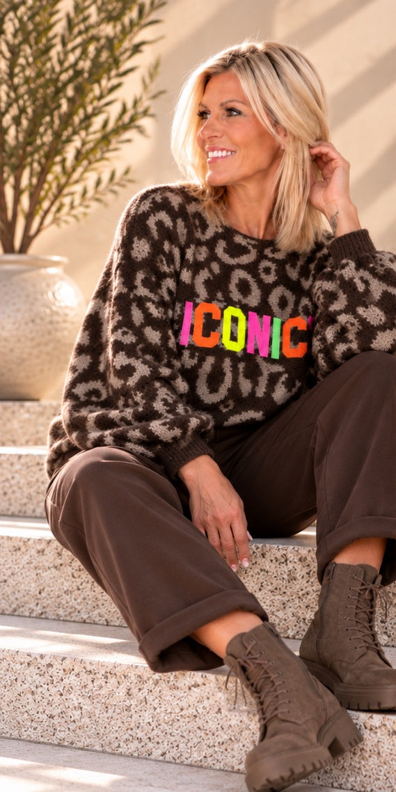 Leo Iconic Sweater - mocha multicolored