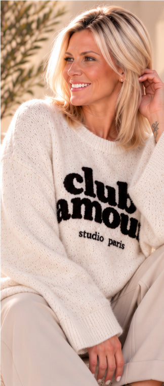 Cozy Club Amour Sweater - beige-mocha