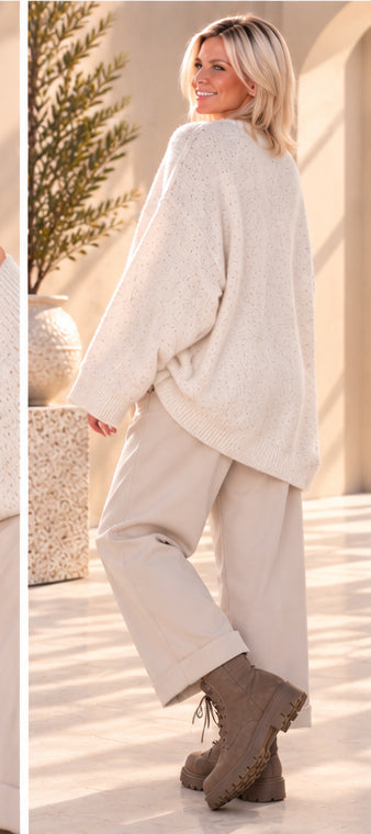 Cozy Club Amour Sweater - beige-mocha
