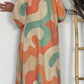 Dress in retro pattern "Vera" - beige-mint