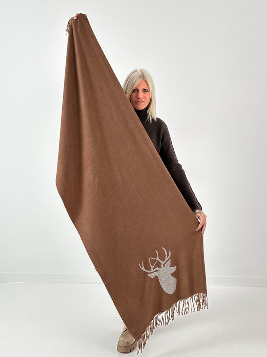 XXL sjaal model "Deer" - cappuccino