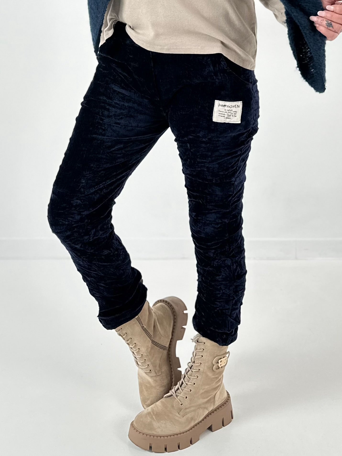 Knit-look trousers "Ultimate" - midnight blue