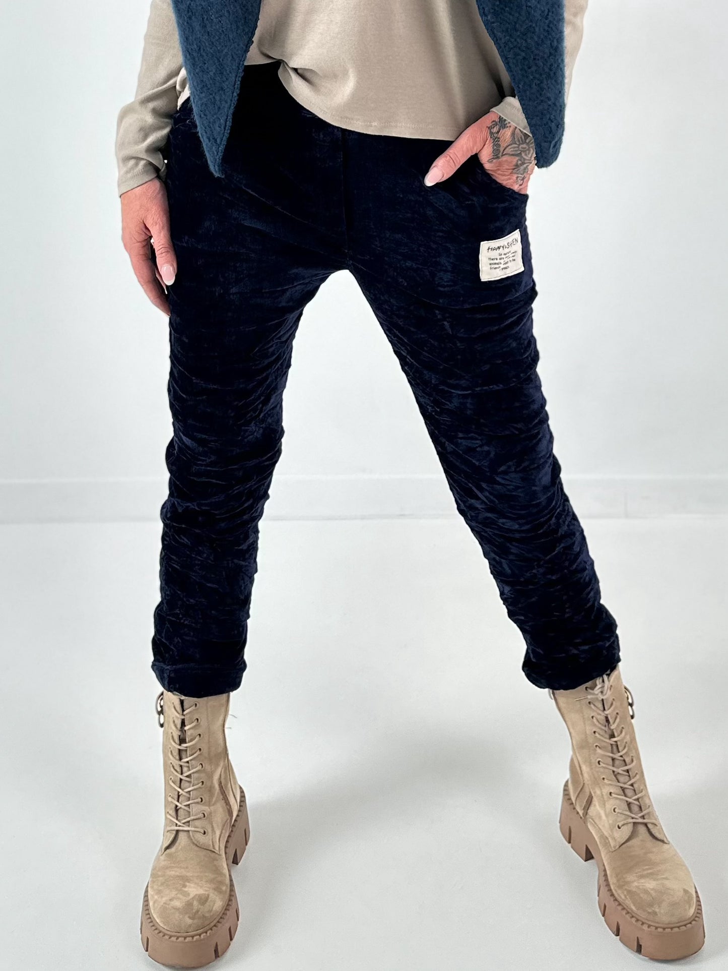 Knit-look trousers "Ultimate" - midnight blue