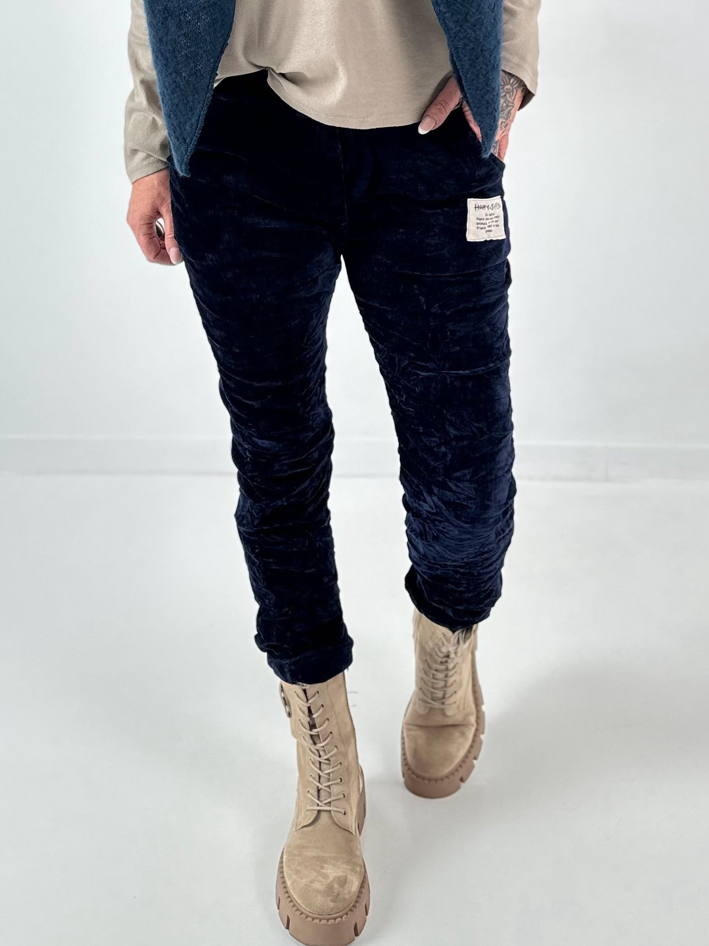 Knit-look trousers "Ultimate" - midnight blue