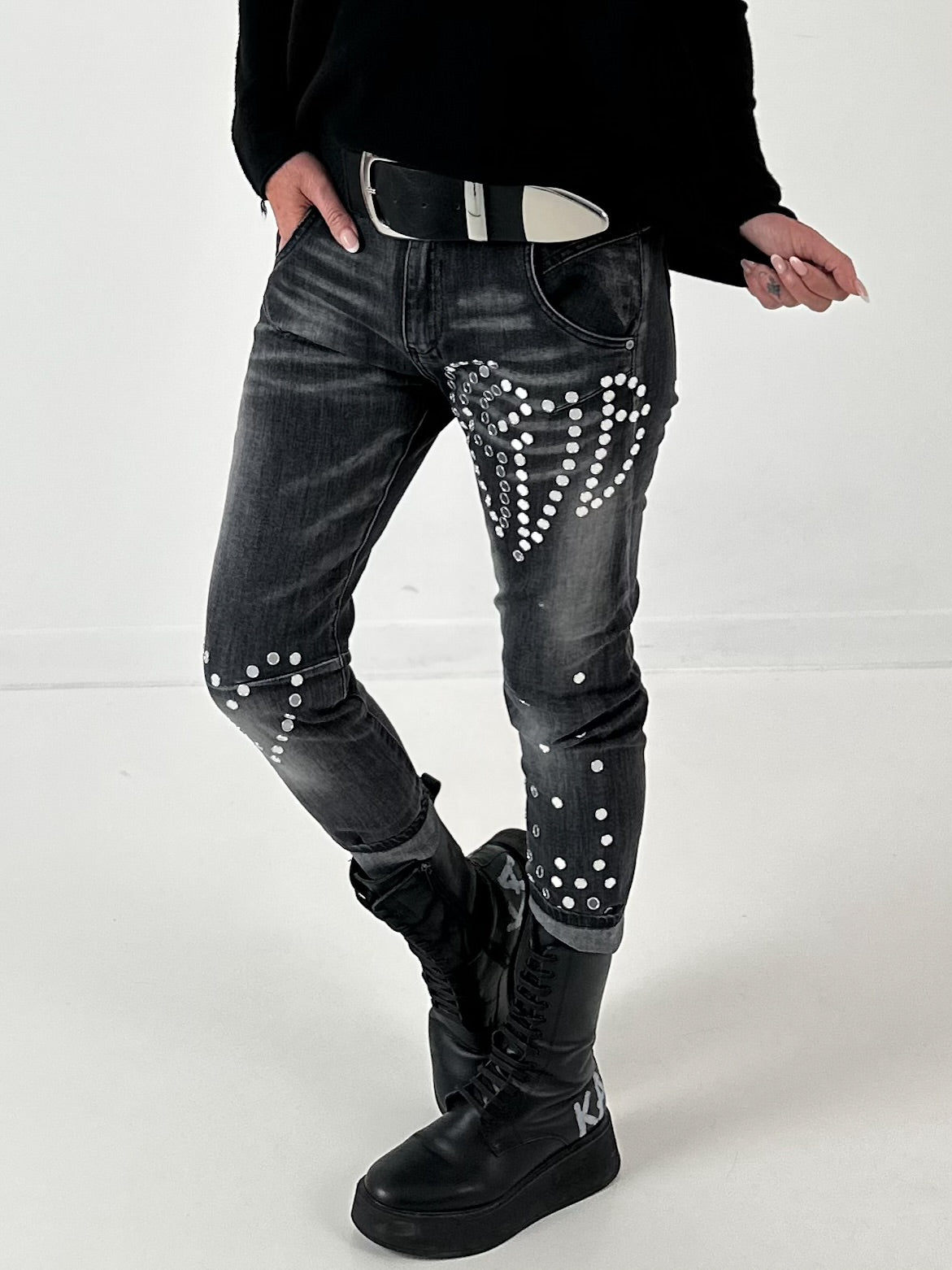 Jeans model "Mirror Sequins" - black