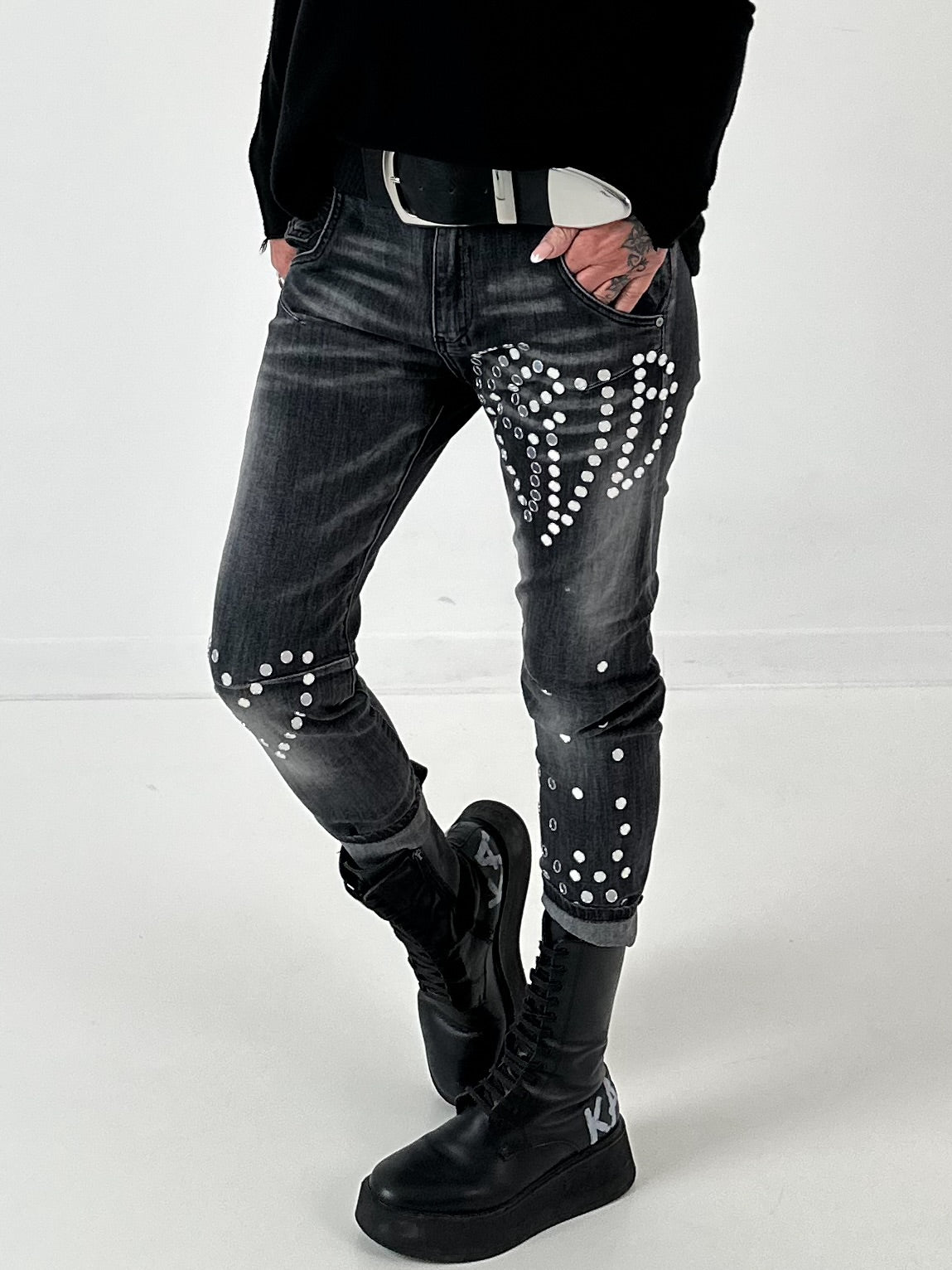 Jeans model "Mirror Sequins" - black