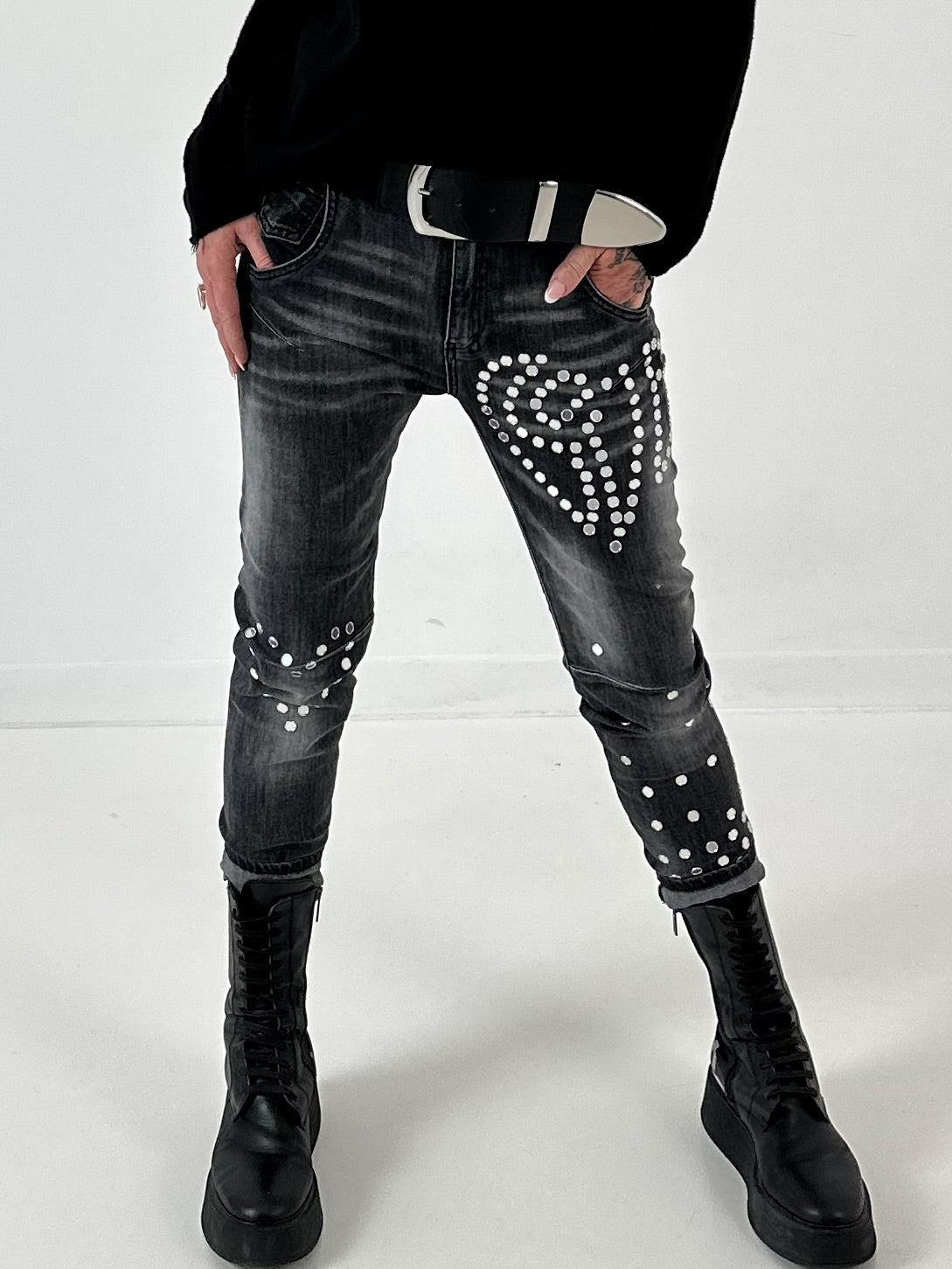 Jeans model "Mirror Sequins" - black