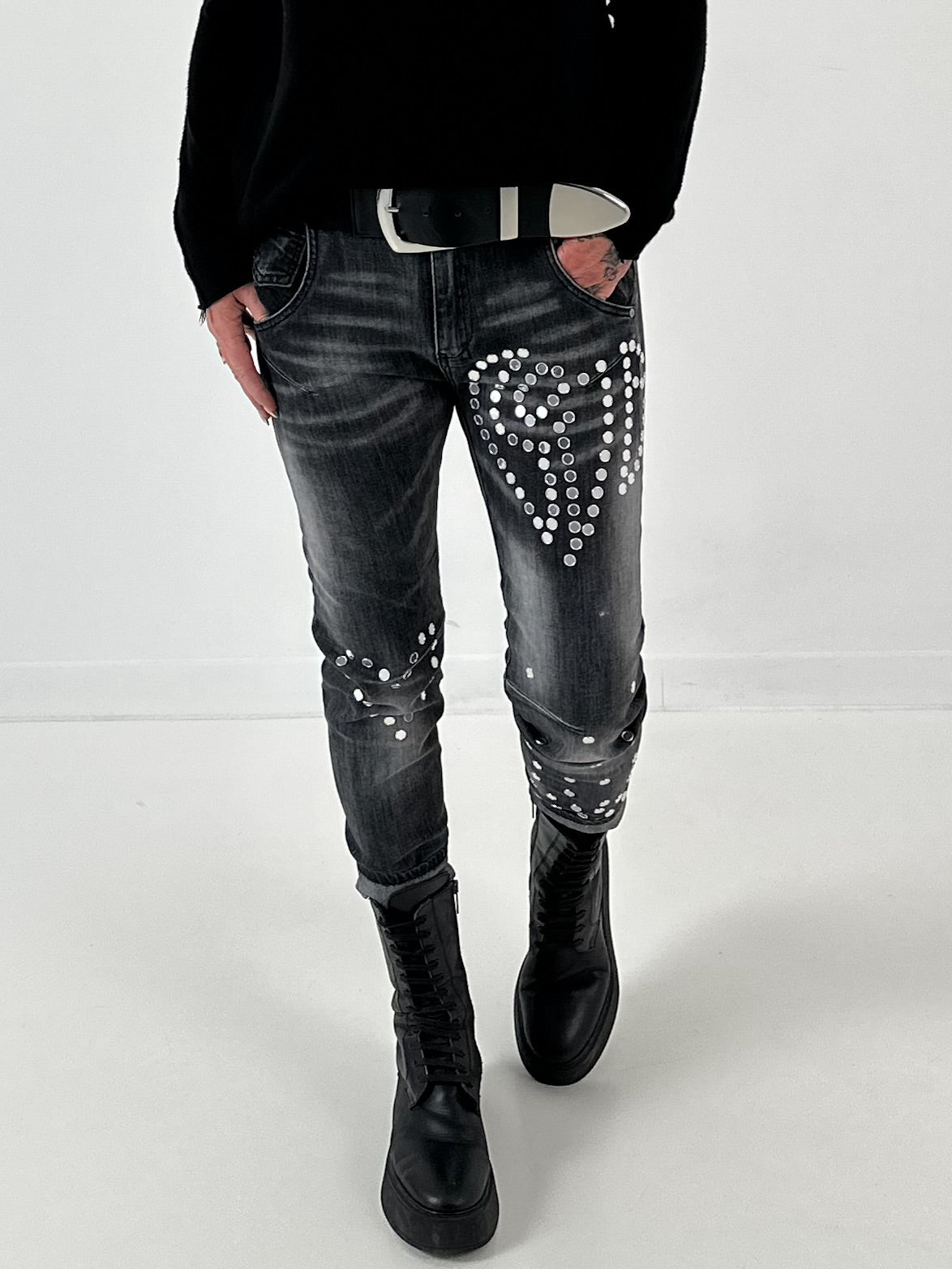 Jeans model "Mirror Sequins" - black