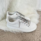 Sneakers met glitterveter en label "Mana" - wit