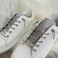 Sneakers met glitterveter en label "Mana" - wit