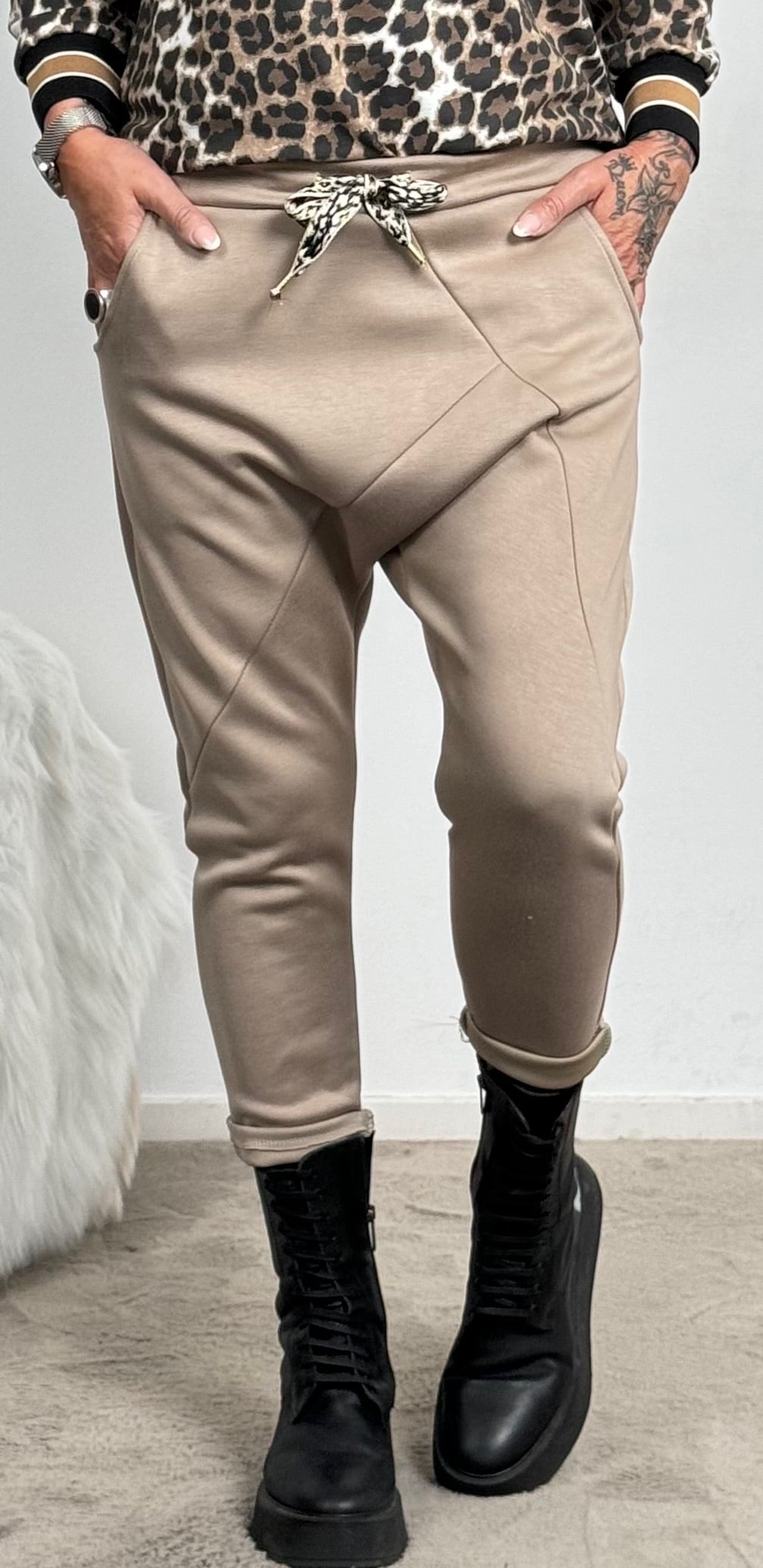 Wijde broek "Larissa" - taupe