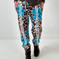 Pants model "Wild Blossom" - turquoise-multicolored