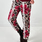 Pants model "Wild Blossom" - burgundy-multicolored