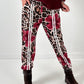 Pants model "Wild Blossom" - burgundy-multicolored